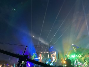 Claypaky Skylos searchlights at Glastonbury 2023