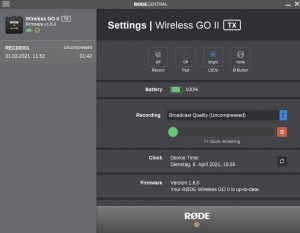 Røde präsentiert Firmware-Update v1.60 für Wireless Go II
