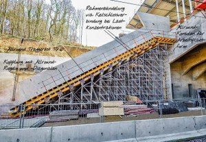 Layher-Traggerüst unterstützt Treppenbau an luxemburgischem Bahnhof