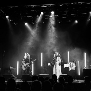 Steven Douglas lights Maria Doyle Kennedy and Kieran Kennedy with Chauvet