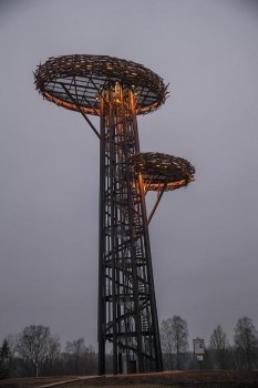 Estonian watchtower lit with Robe