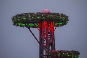 Estonian watchtower lit with Robe