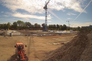 Neue Sport- und Veranstaltungshalle am Nürnberger Tillypark in Bau